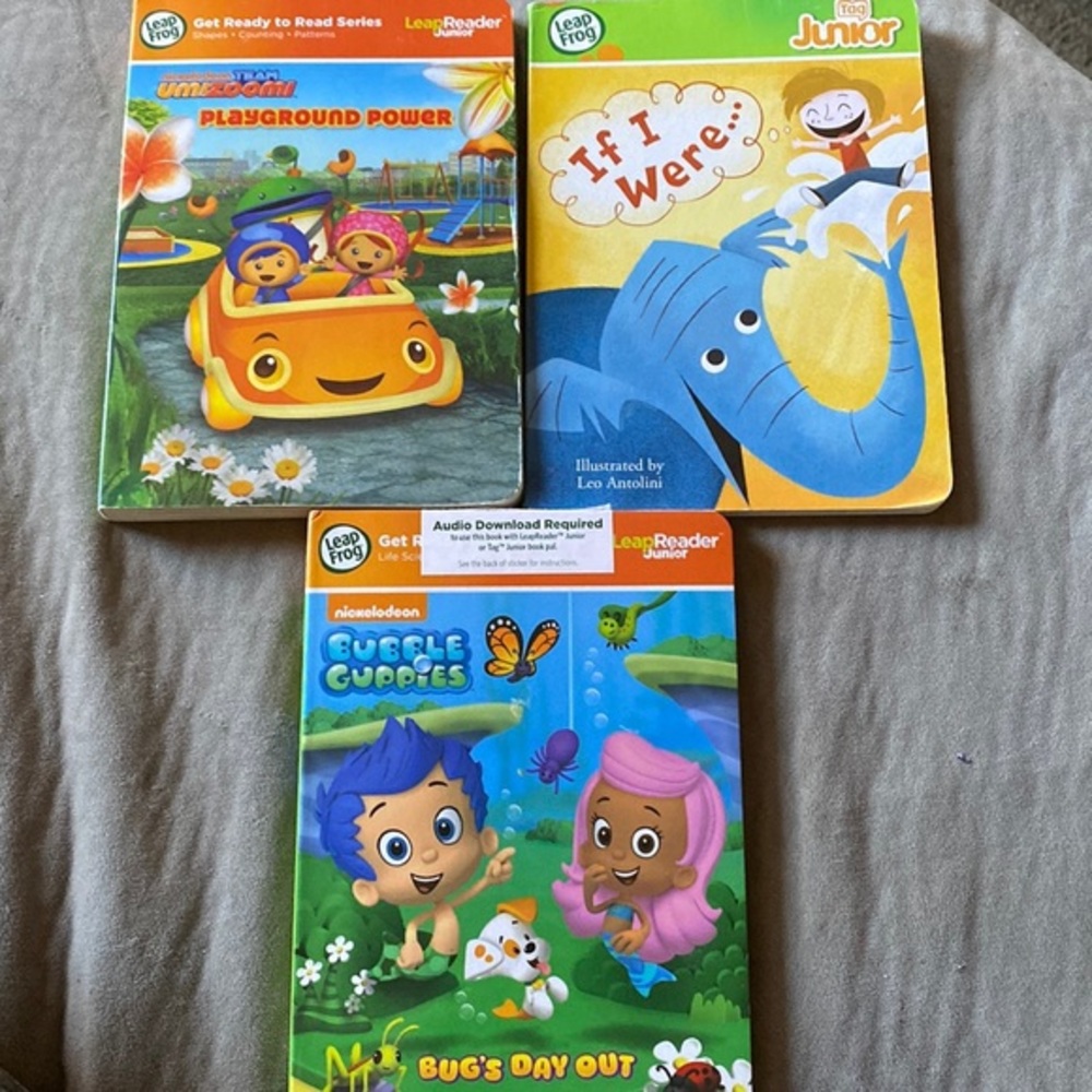 LeapFrog Tag Junior Books Lot 3 Bubble Guppies Team Umizoomi Preschool Leap Frog